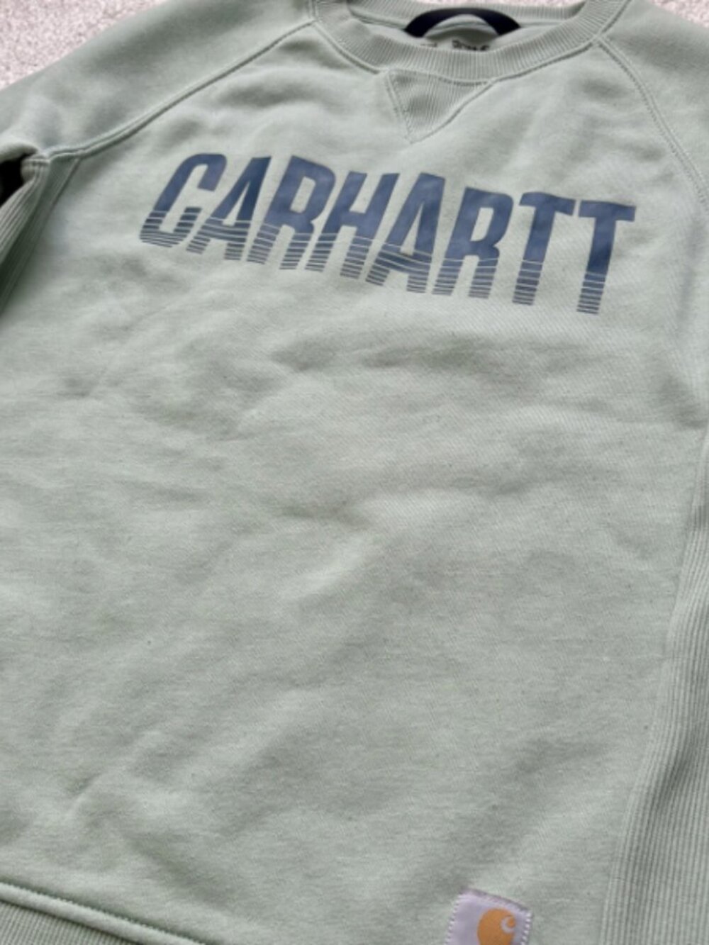 Carhartt Women's Small Crew Neck Pullover Sweatshirt - Sage. Relaxed Fit - Picture 3 of 6
